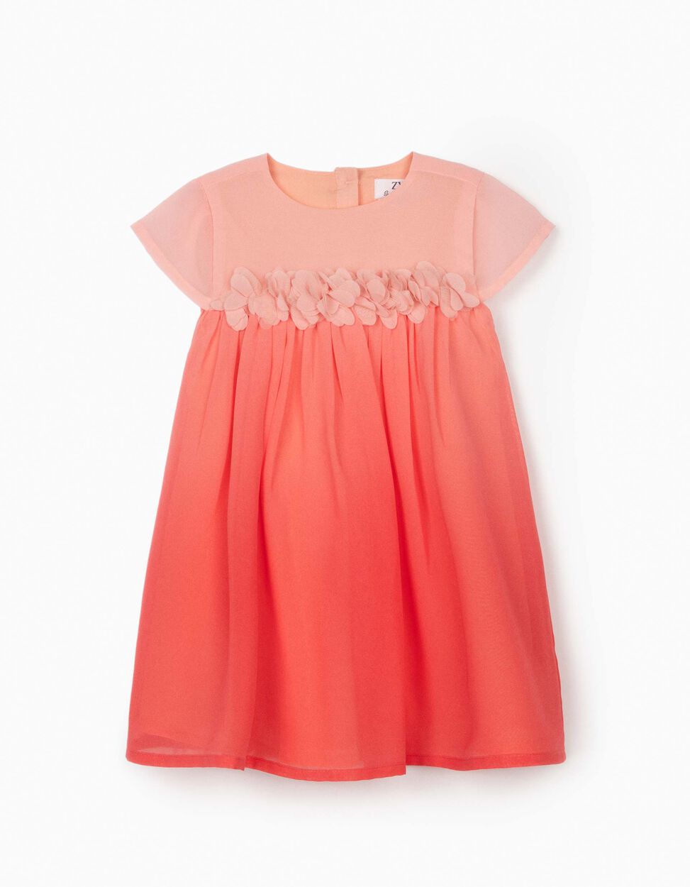 ZIPPY - CHIFFON DRESS FOR BABY GIRLS, 'FLOWERS', PINK