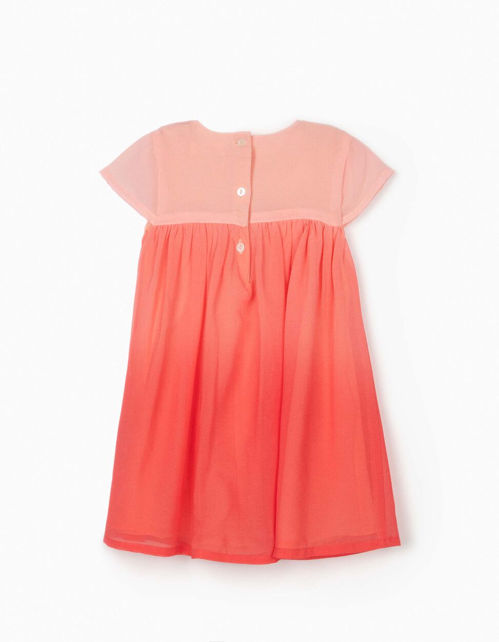 ZIPPY - CHIFFON DRESS FOR BABY GIRLS, 'FLOWERS', PINK 2