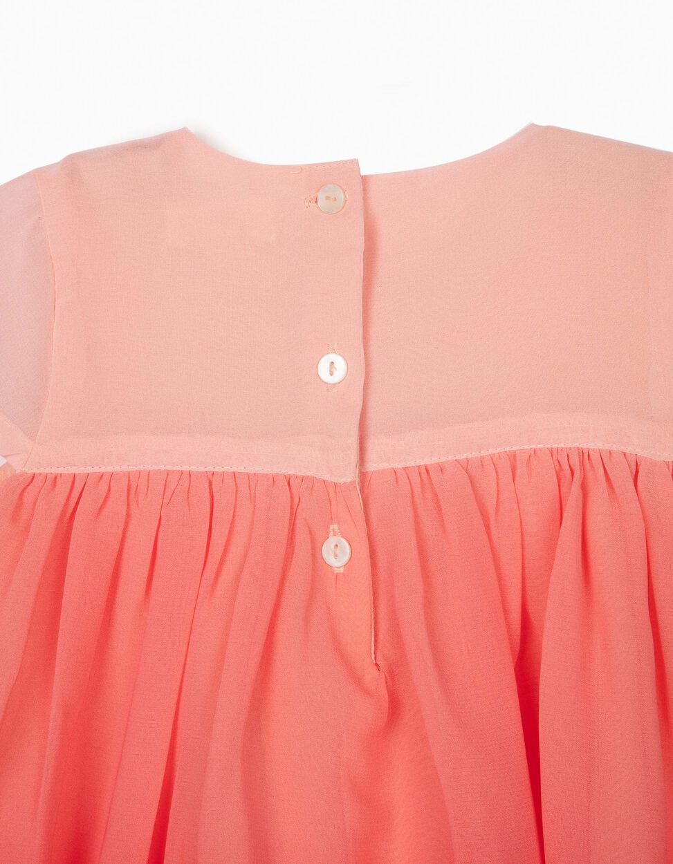 ZIPPY - CHIFFON DRESS FOR BABY GIRLS, 'FLOWERS', PINK 4
