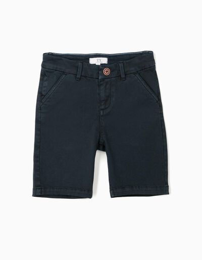 ZIPPY - CHINO SHORTS FOR BOYS, DARK BLUE