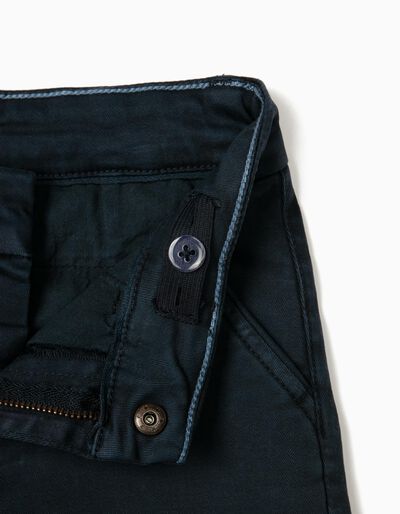 ZIPPY - CHINO SHORTS FOR BOYS, DARK BLUE 3