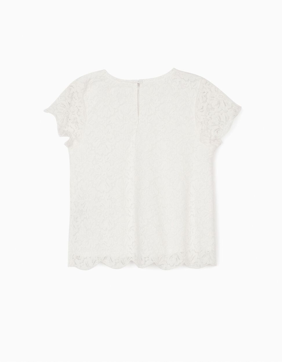 ZIPPY - LACE BLOUSE FOR GIRLS, WHITE 2