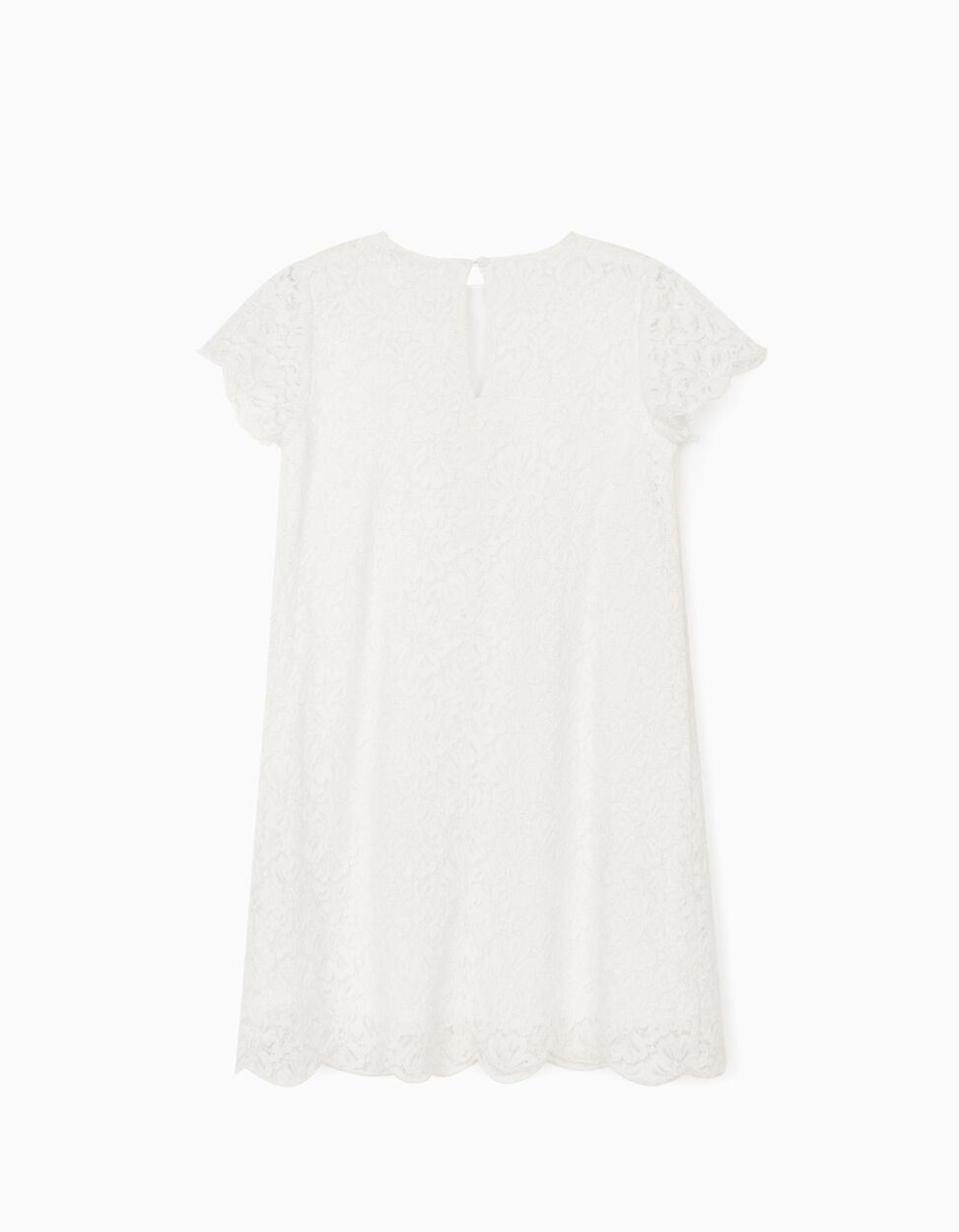 ZIPPY - LACE DRESS FOR GIRLS, WHITE 2
