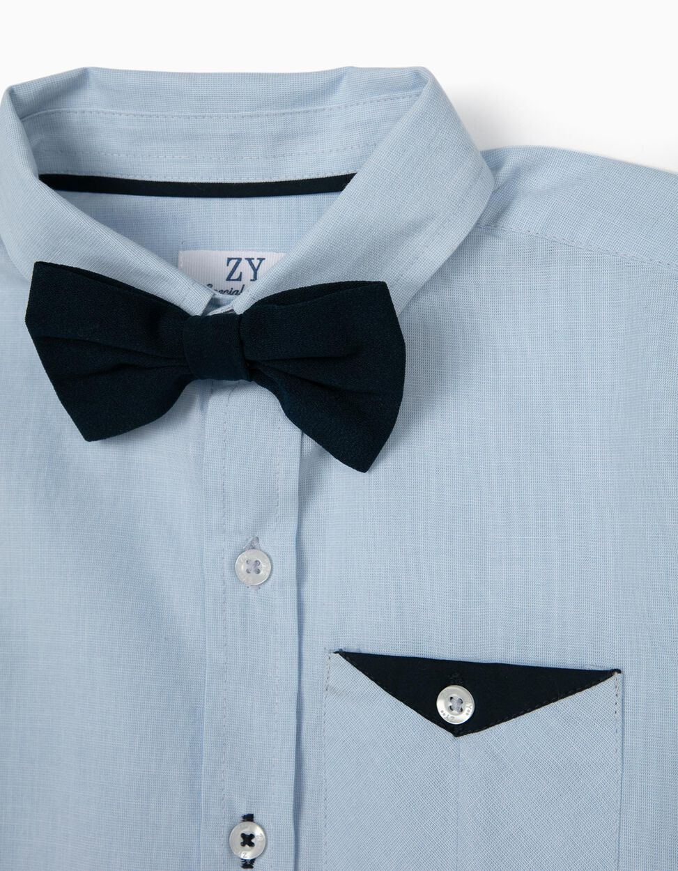 ZIPPY - SHIRT WITH BOW TIE FOR BOYS, BLUE 4