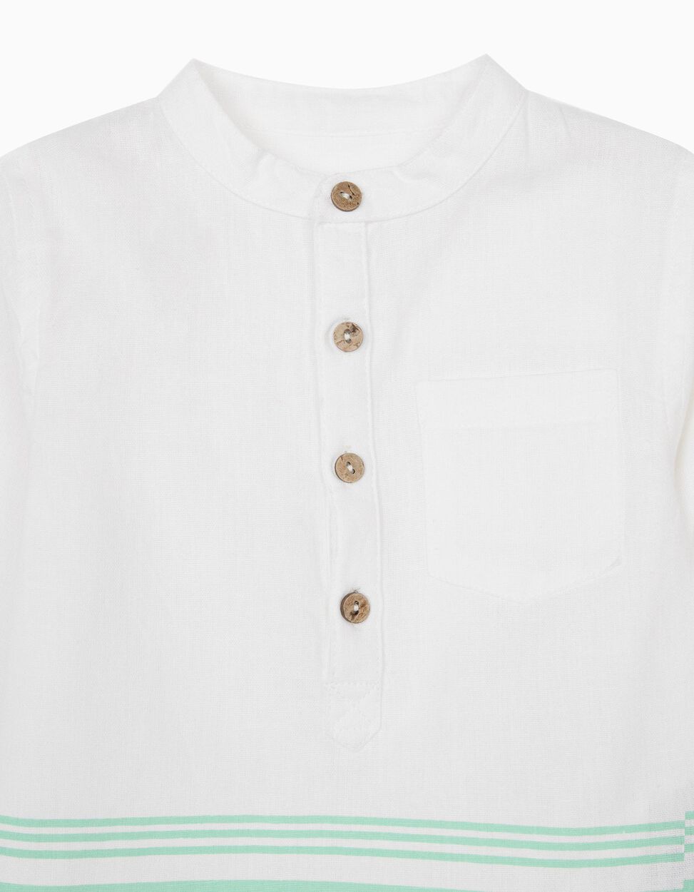 ZIPPY - SHIRT WITH LINEN FOR BABY BOYS, 'STRIPES', WHITE 3