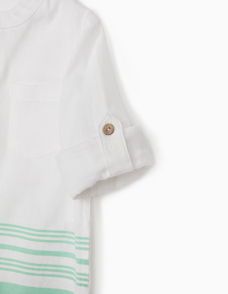 ZIPPY - SHIRT WITH LINEN FOR BABY BOYS, 'STRIPES', WHITE 4