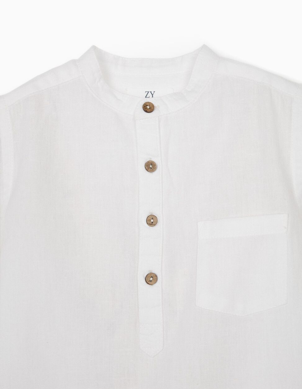 ZIPPY - SHIRT WITH LINEN FOR BOYS, 'STRIPES', WHITE 3