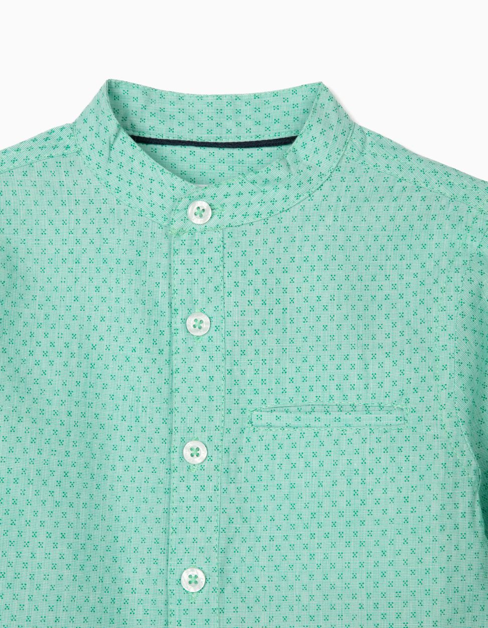 ZIPPY - SHIRT WITH MANDARIN COLLAR FOR BABY BOYS, GREEN 3