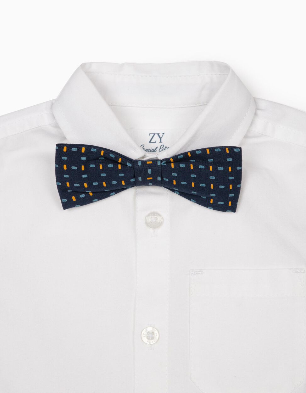 ZIPPY - SHIRT, BOW TIE &amp; SHORTS FOR BABY BOYS, WHITE/DARK BLUE 3