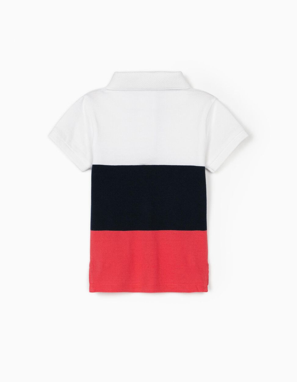 ZIPPY - SHORT SLEEVE POLO SHIRT FOR BABY BOYS, WHITE/BLUE/CORAL 2