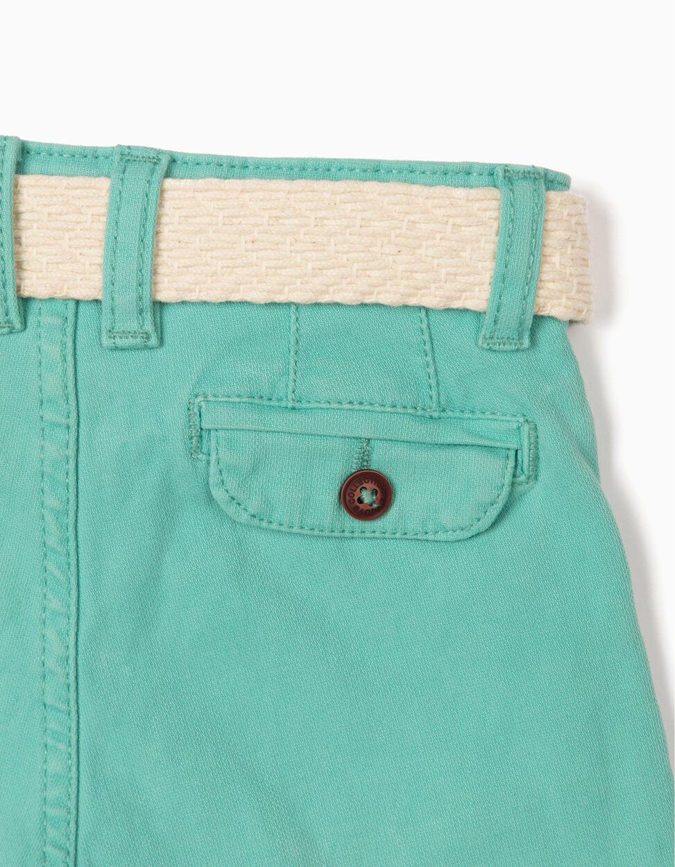 ZIPPY - SHORTS WITH BELT FOR BABY BOYS, GREEN 4