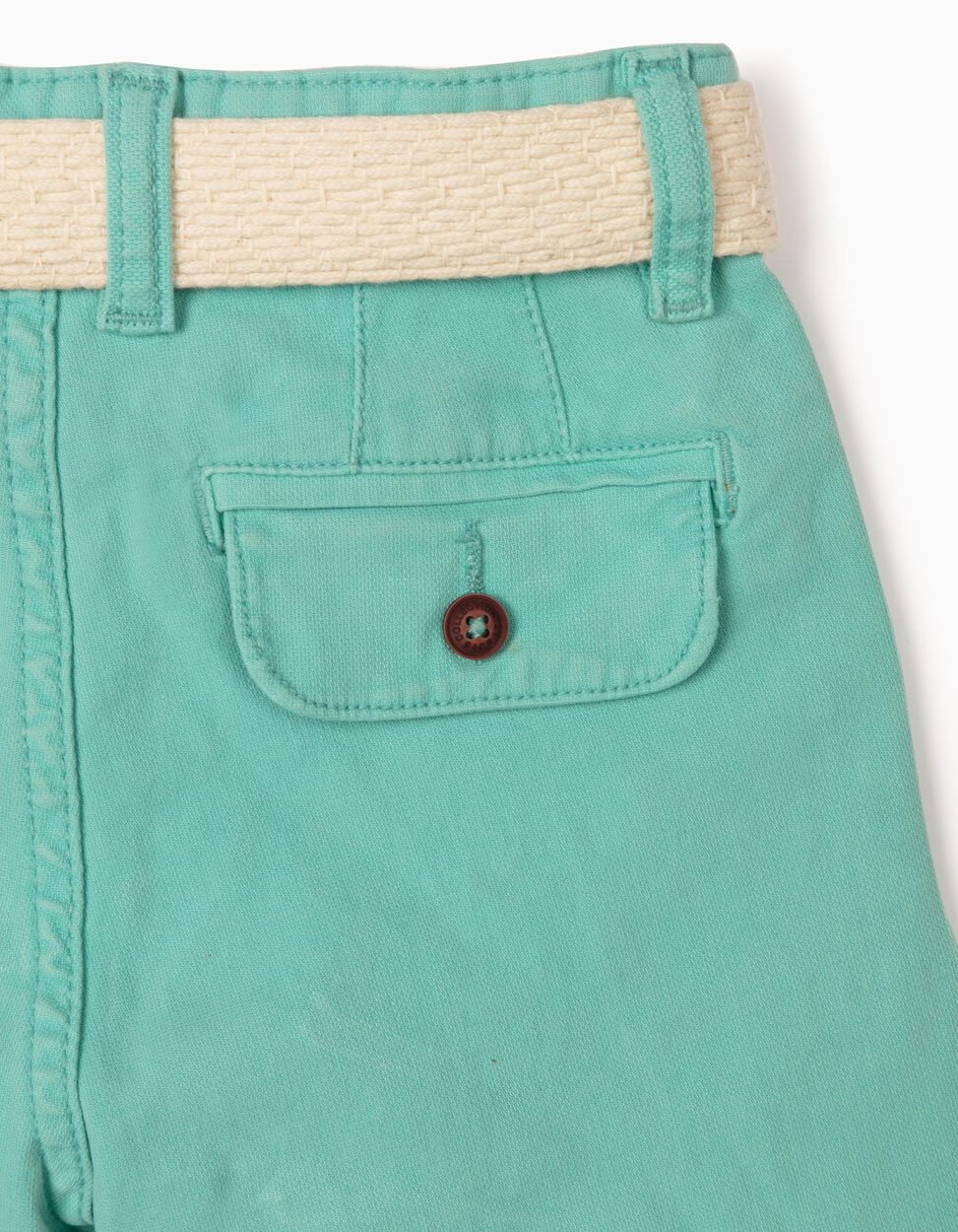 ZIPPY - SHORTS WITH BELT FOR BOYS, GREEN 4