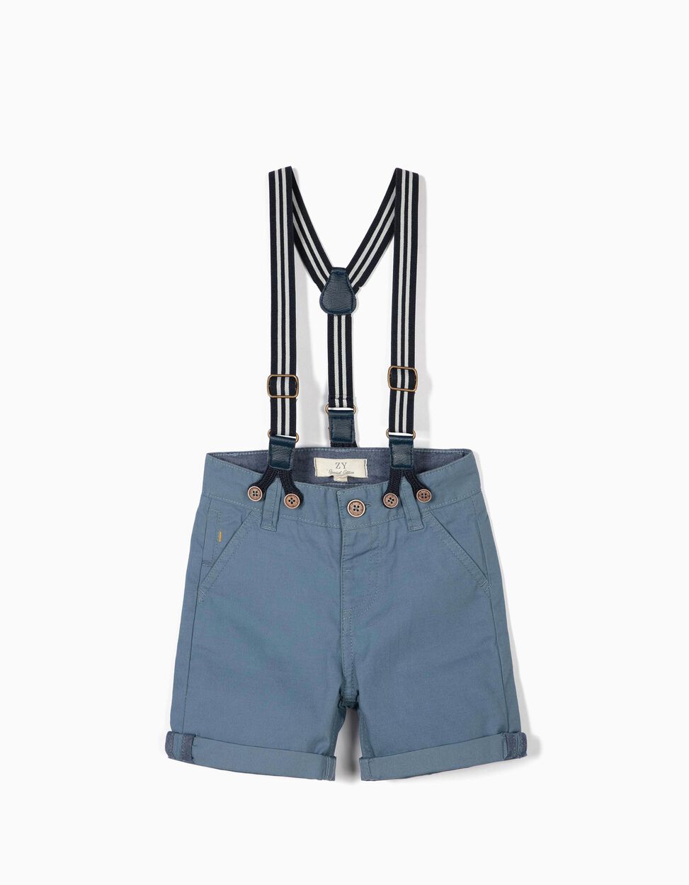 Zippy - SHORTS WITH SUSPENDERS FOR BABY BOYS, BLUE