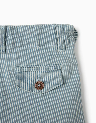 ZIPPY - STRIPED SHORTS FOR BABY BOYS, BLUE 4