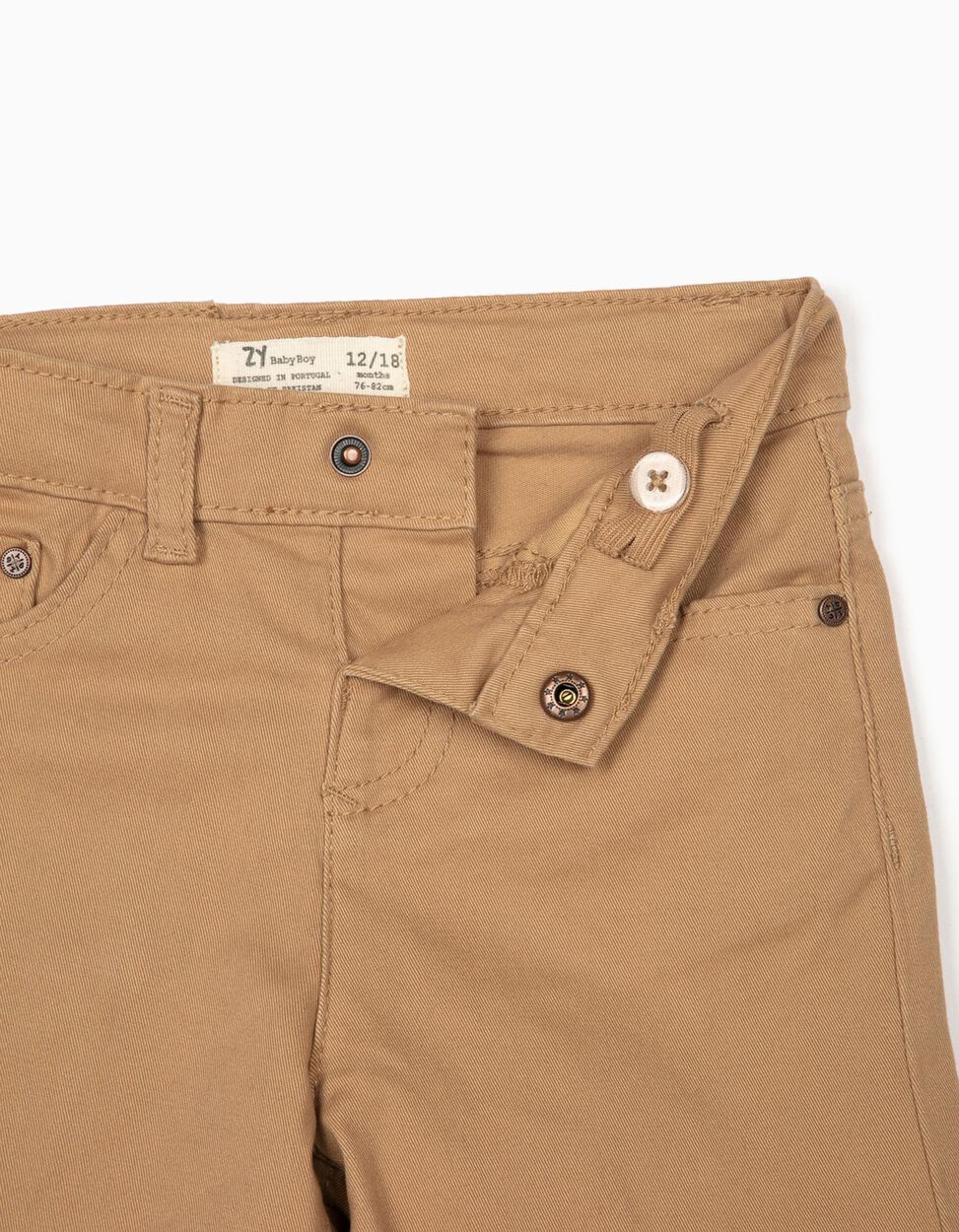 ZIPPY - TWILL SHORTS FOR BABY BOYS, CAMEL 3
