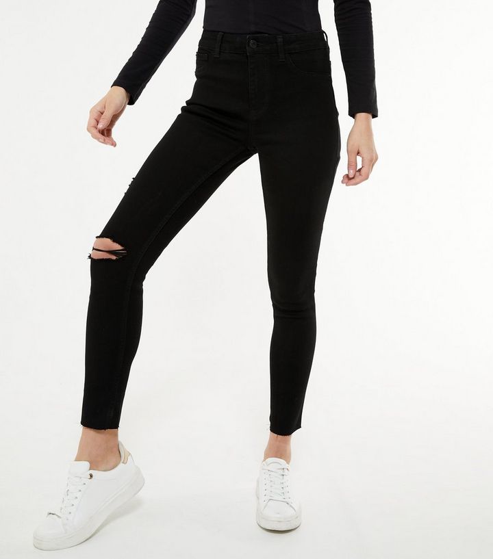 NEWLOOK - Black Ripped Mid Rise India Super Skinny Jeans 2