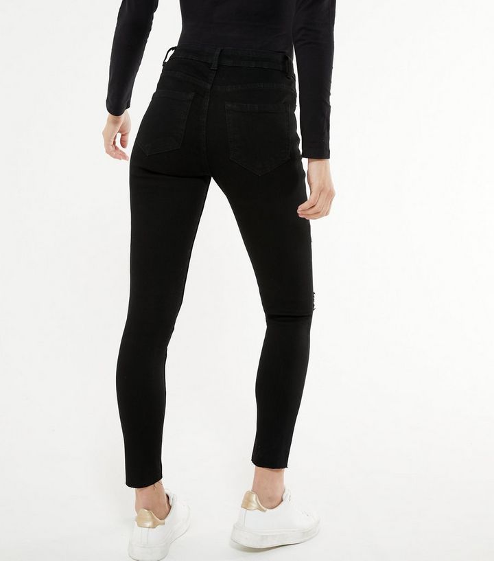 NEWLOOK - Black Ripped Mid Rise India Super Skinny Jeans 3