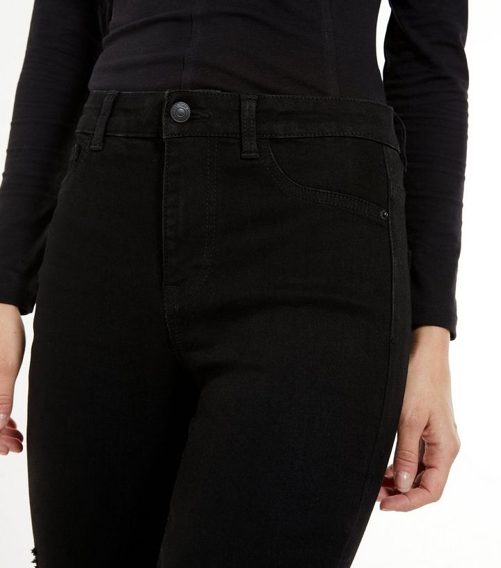 NEWLOOK - Black Ripped Mid Rise India Super Skinny Jeans 4