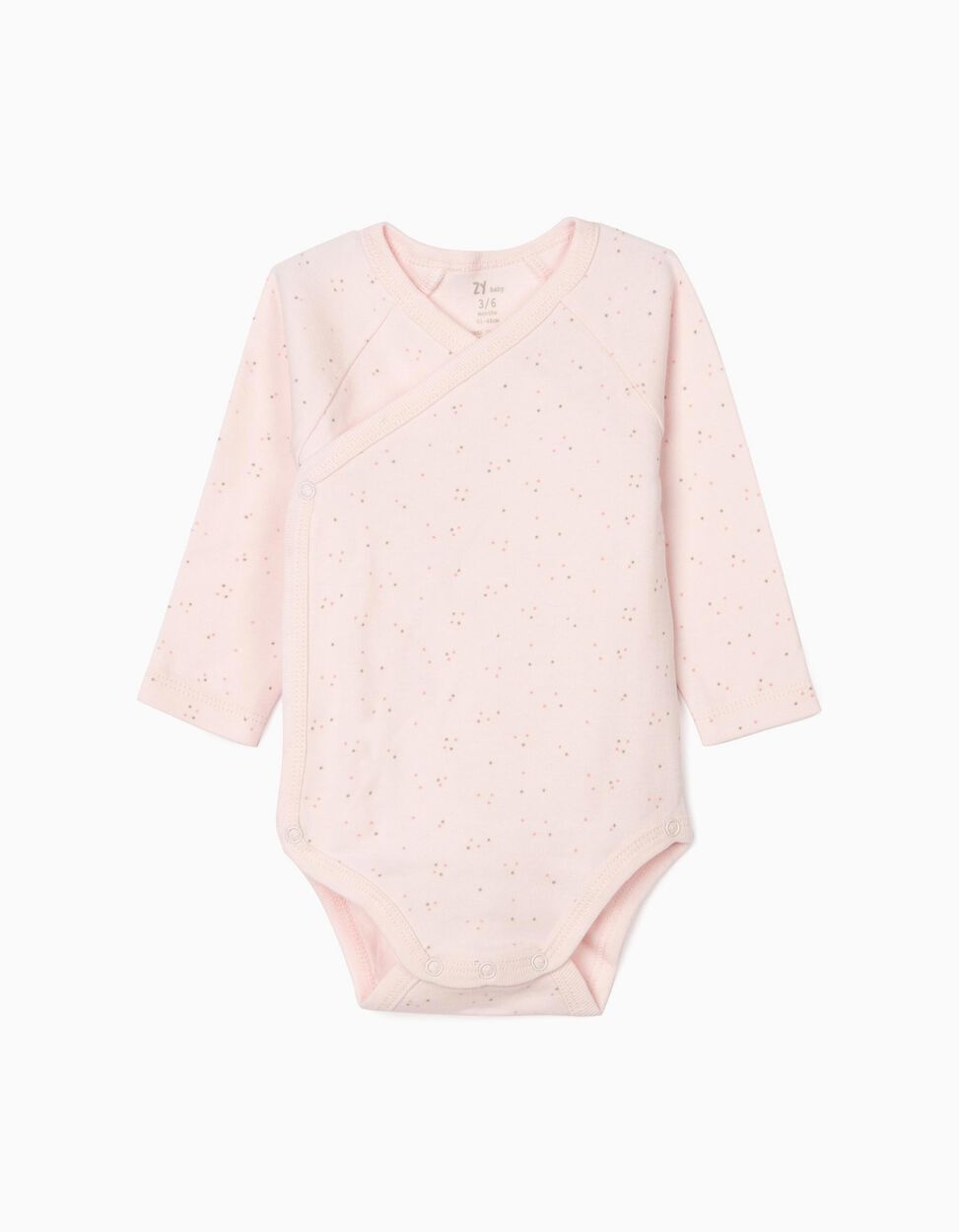 Zippy - 4 BODYSUITS FOR NEWBORN BABY GIRLS, 'STARS', WHITE/PINK 2