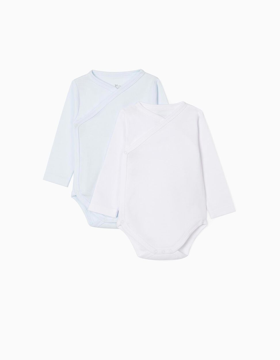 Zippy - 2-PACK LONG-SLEEVED BODYSUITS, BLUE & WHITE