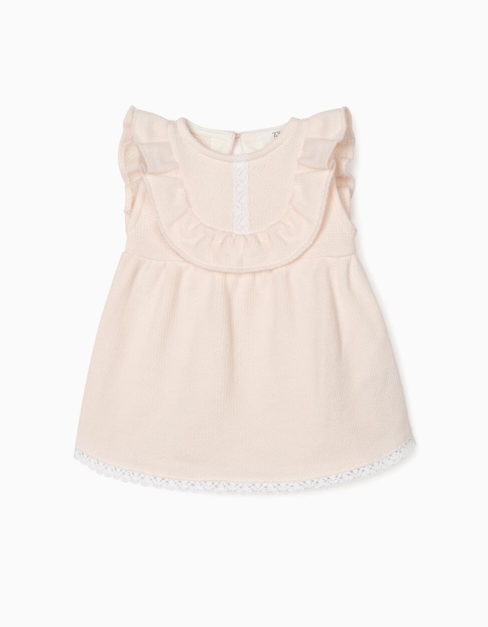Zippy - KNIT DRESS FOR NEWBORN BABY GIRLS, LIGHT PINK