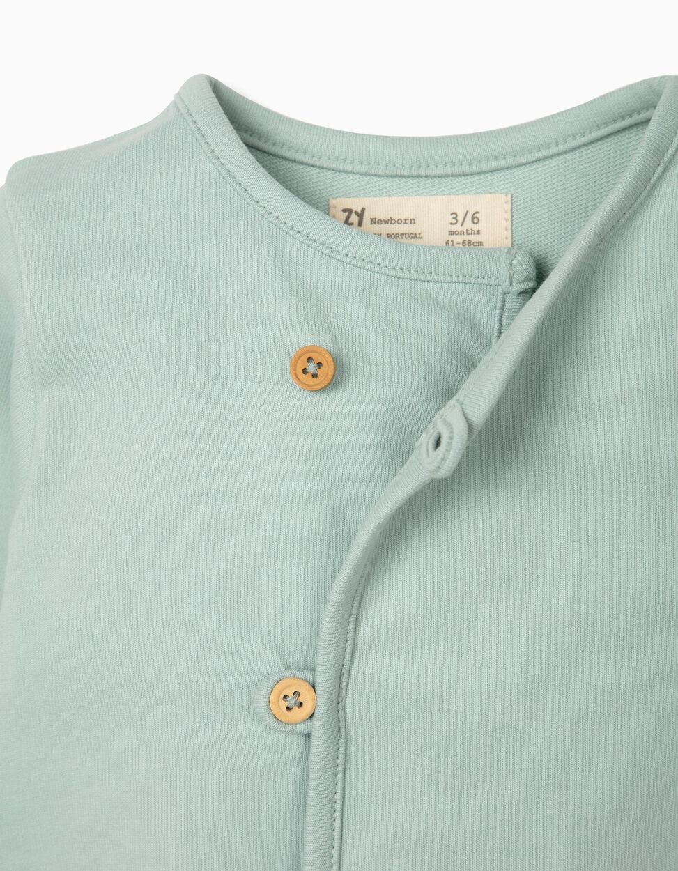 Zippy - ORGANIC COTTON JACKET FOR NEWBORN BABY GIRLS, AQUA GREEN 3