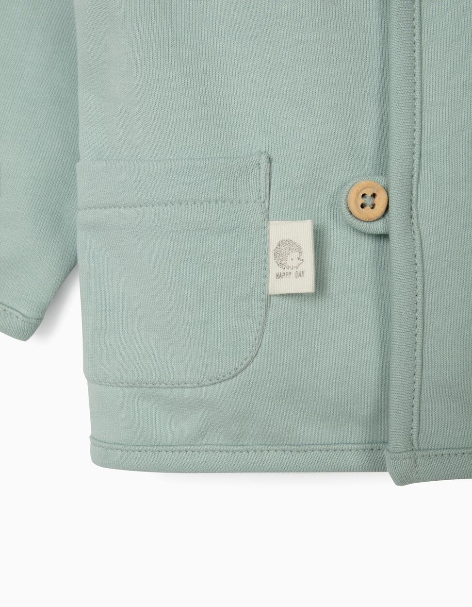 Zippy - ORGANIC COTTON JACKET FOR NEWBORN BABY GIRLS, AQUA GREEN 4