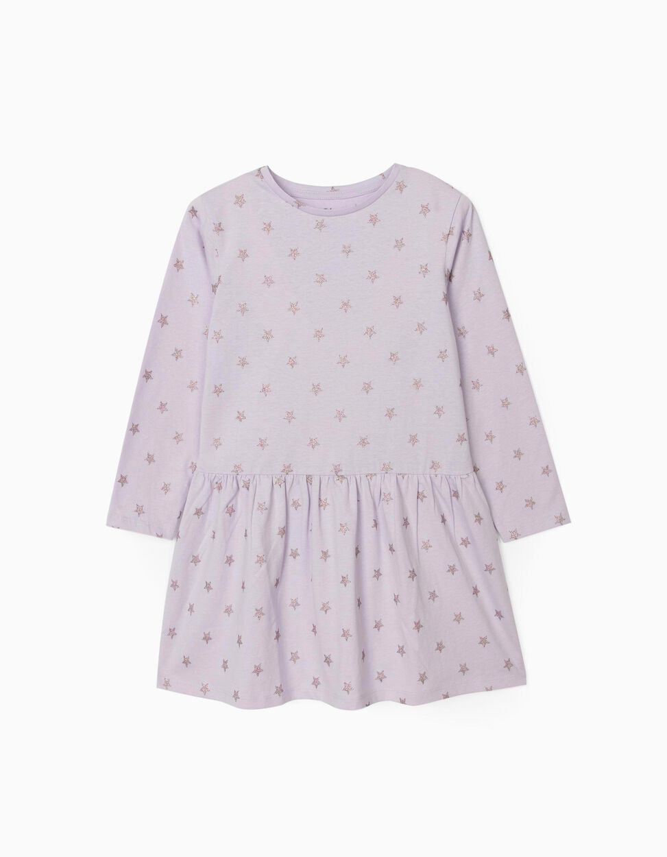 Zippy - JERSEY KNIT DRESS FOR GIRLS, 'STARS', LILAC