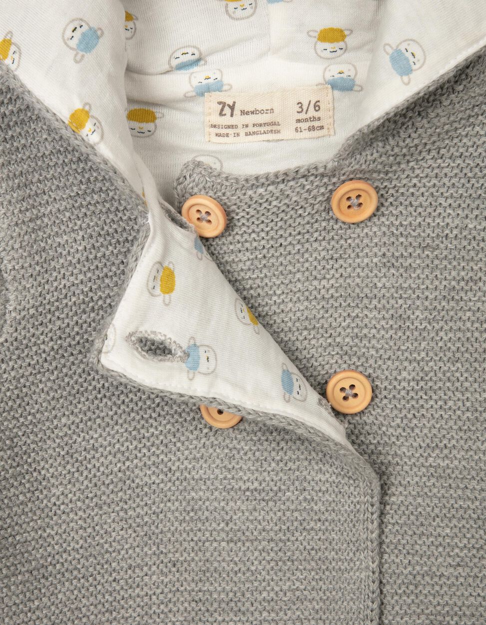 Zippy - HOODED CARDIGAN FOR NEWBORN BABY BOYS, GREY 4