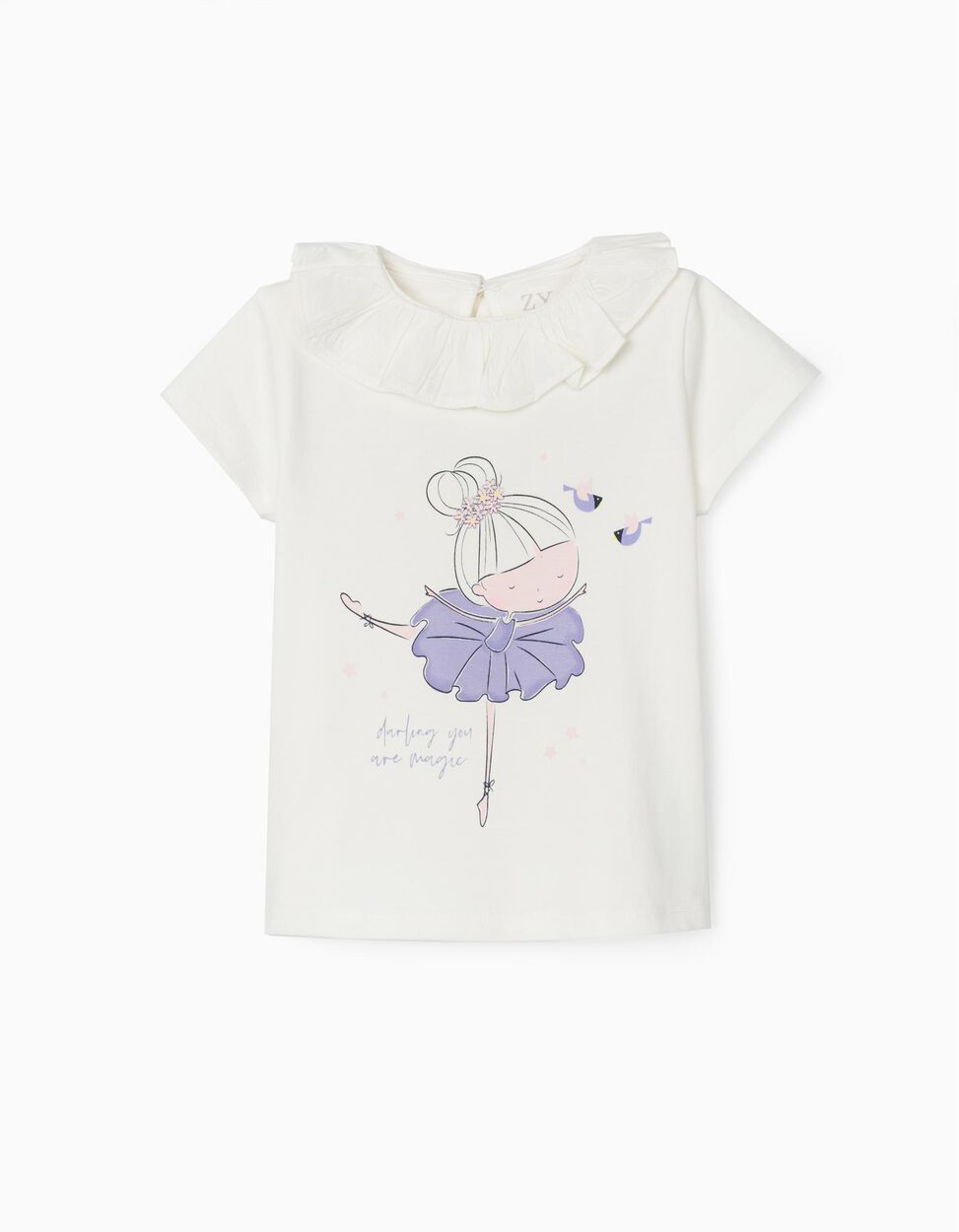 Zippy - T-SHIRT FOR BABY GIRLS, 'BALLERINA', WHITE