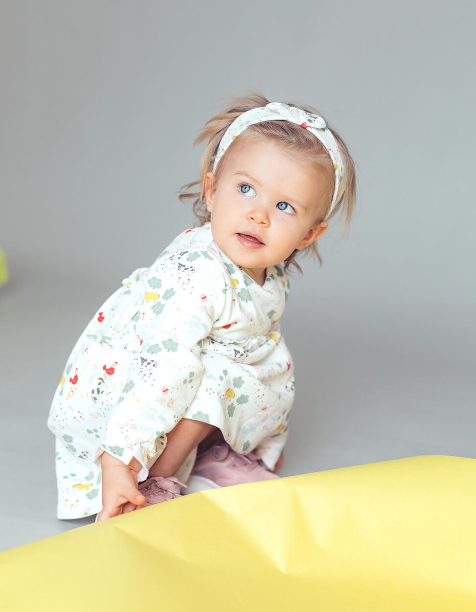 Zippy - DRESS + HEADBAND FOR BABY GIRLS, BEIGE