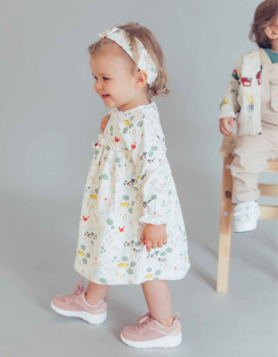 Zippy - DRESS + HEADBAND FOR BABY GIRLS, BEIGE 2