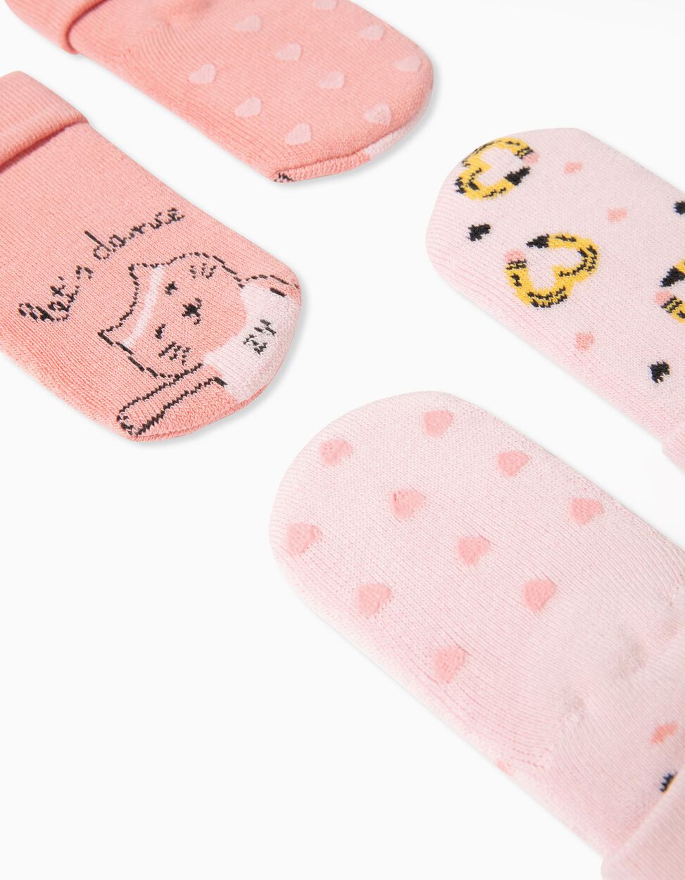 ZIPPY - 2 PAIRS OF NON-SLIP SOCKS FOR BABY GIRLS, 'DANCE', PINK 3