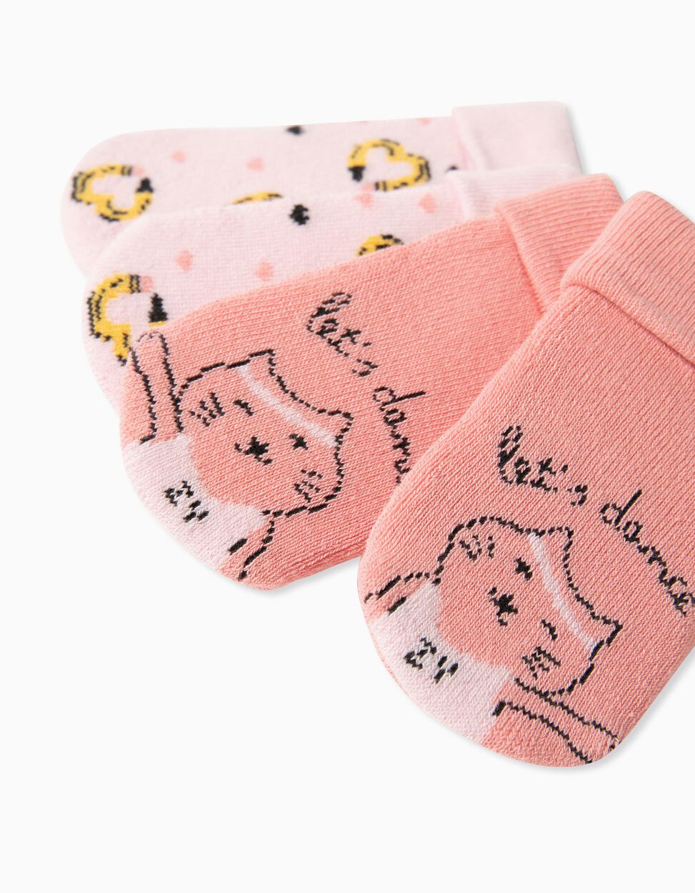 ZIPPY - 2 PAIRS OF NON-SLIP SOCKS FOR BABY GIRLS, 'DANCE', PINK 4