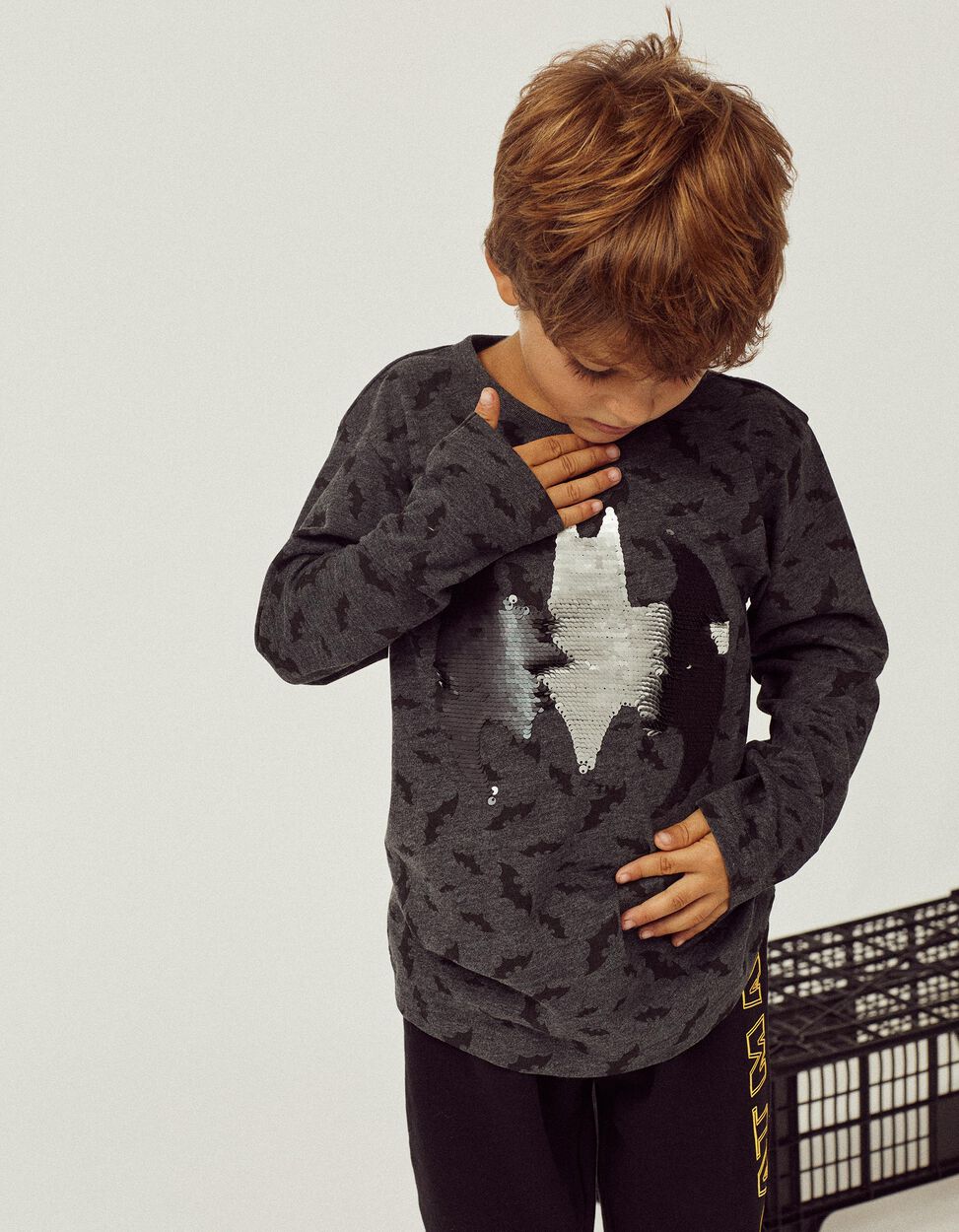 Zippy - Long Sleeve T-Shirt for Boys 'Batman', Dark Grey