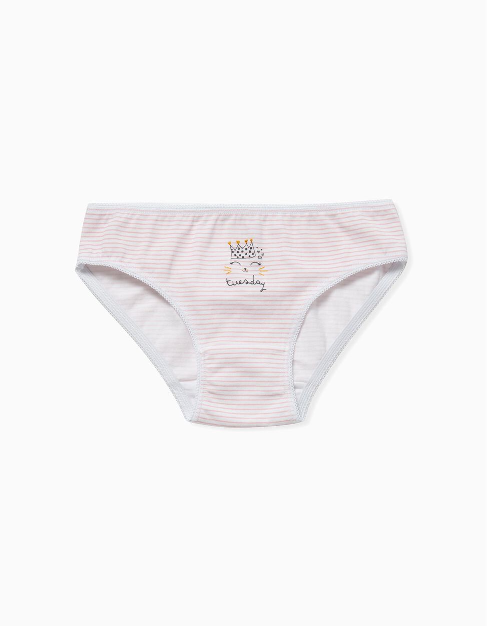 Zippy - 5 BRIEFS FOR GIRLS 'CATS &amp; WEEK DAYS', PINK/WHITE/GREY 3