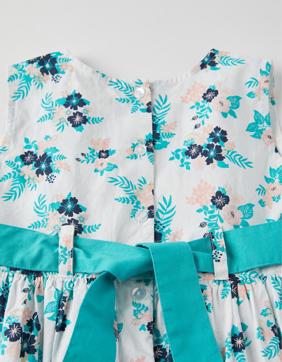 ZIPPY - ROBE FILLE 'FLOWERS', BLANC/VERT D'EAU 3