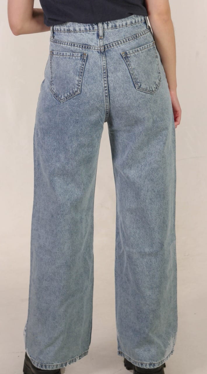 Rebels99 Femme - Jeans Femme Large Snow en bleu gris 2