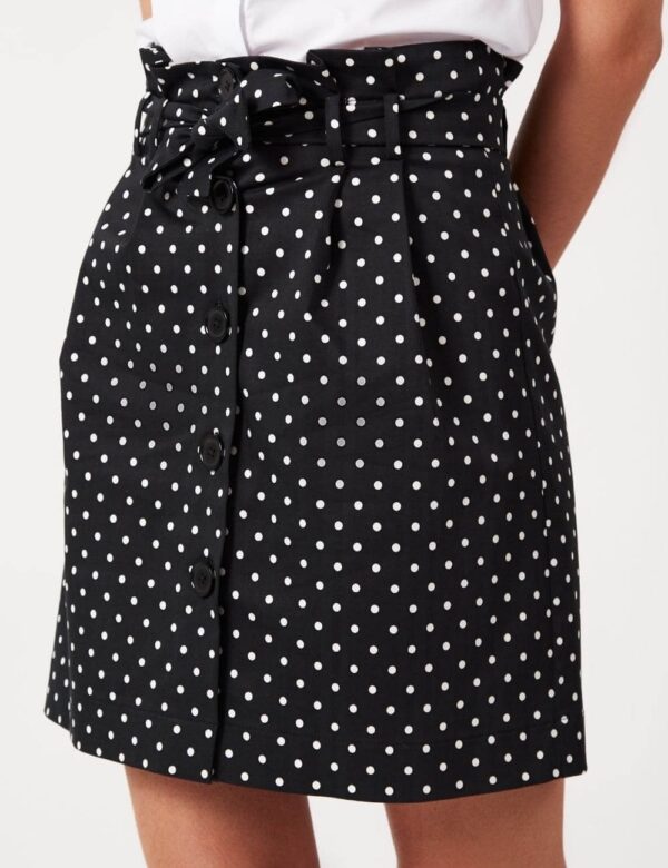 dina skirt jupe noir pois blanc