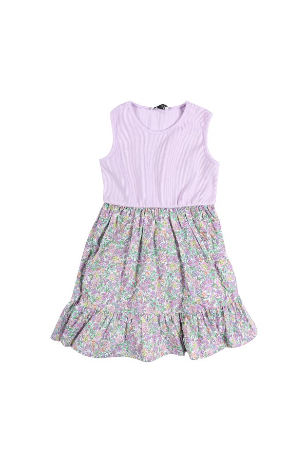 ZEN Enfant - Robe à col rond pour fillette  - parme