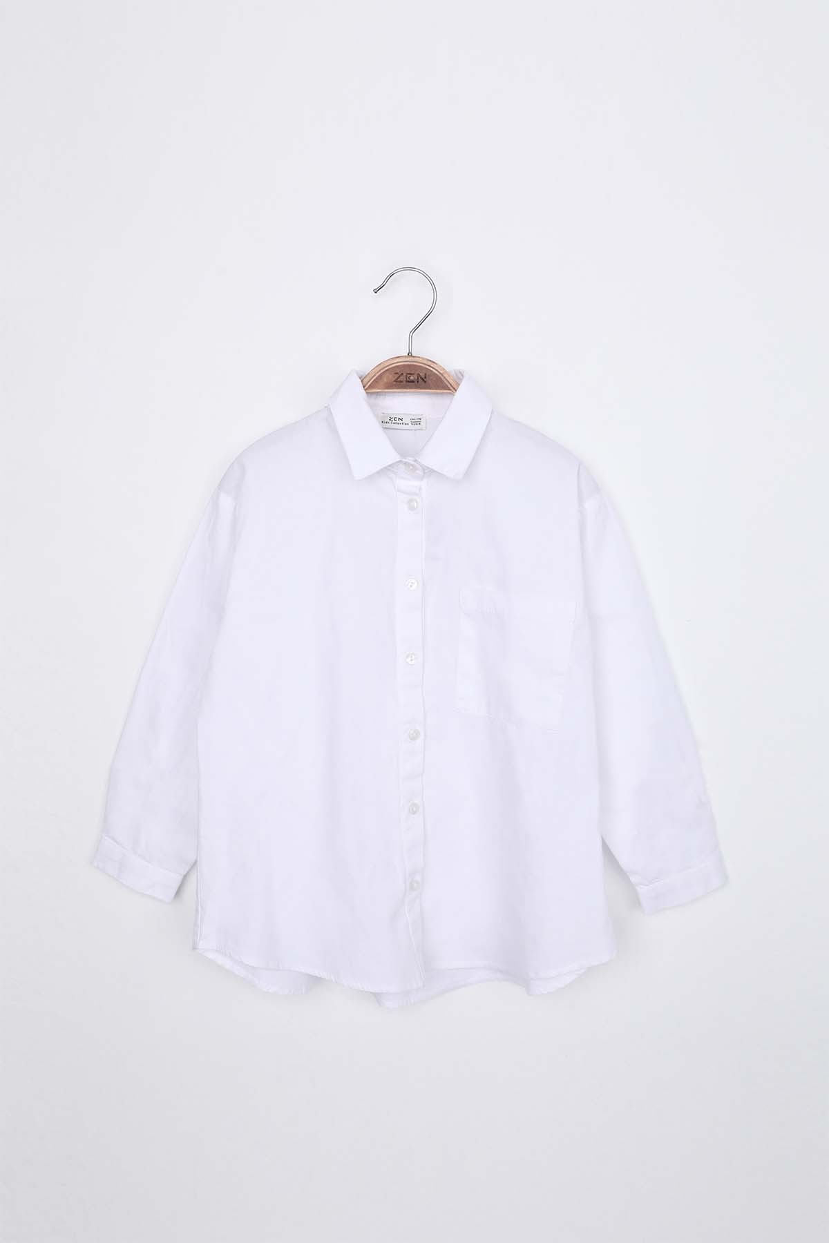 ZEN Enfant - Chemise fleurie à volants - BLANC