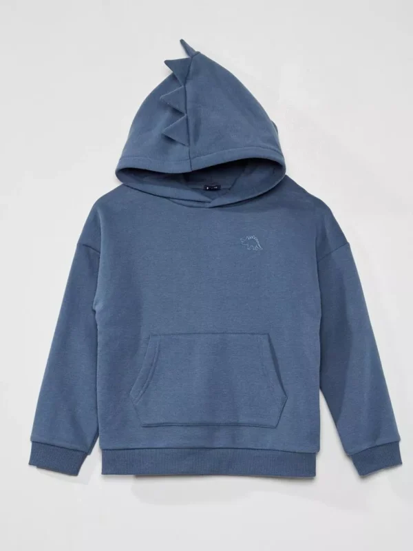 sweat uni a capuche bleu zk154 2 frb1