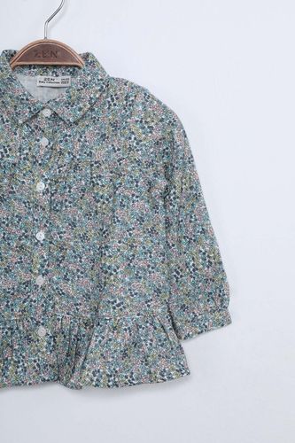 ZEN Enfant - Chemise fleurie à volants - VERT 2