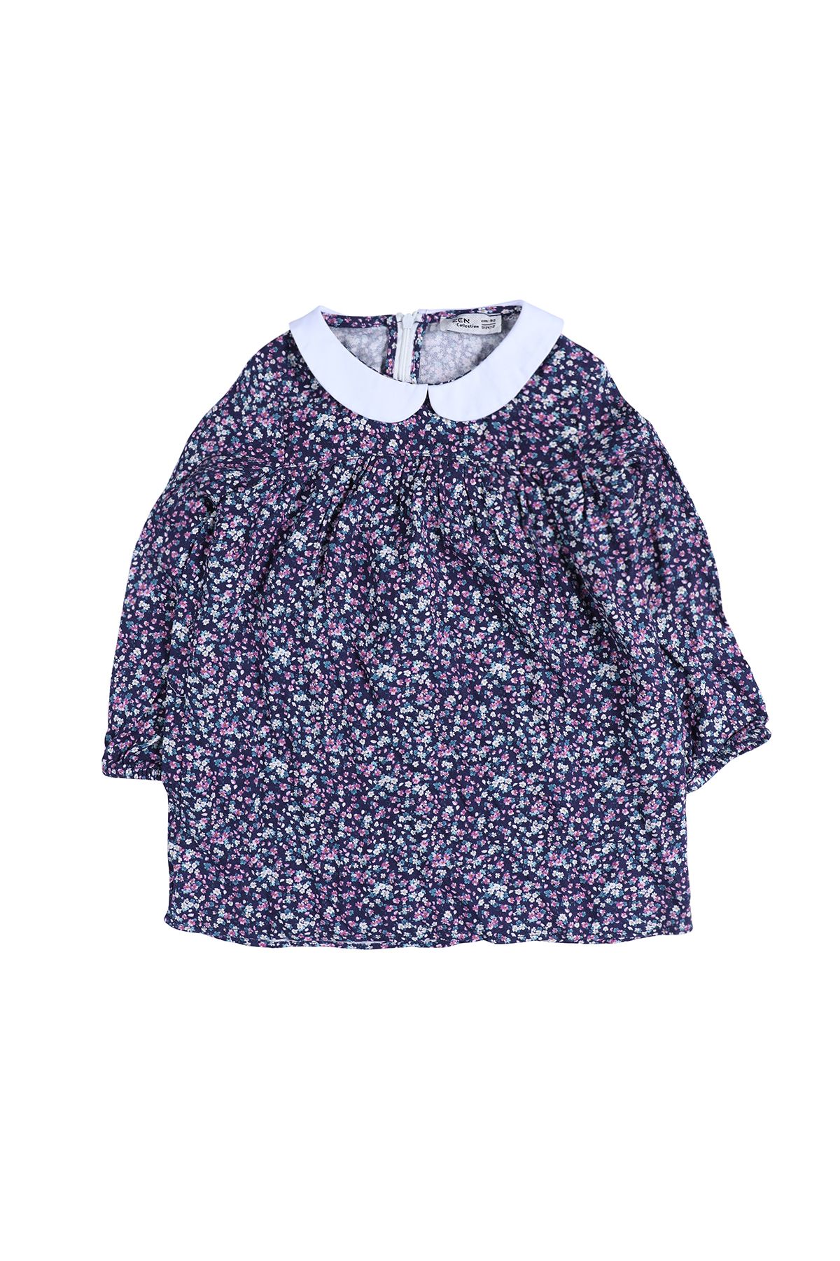 ZEN Enfant - Robe manches longues&nbsp; enfant fille à col&nbsp; claudine&nbsp; - ROSE