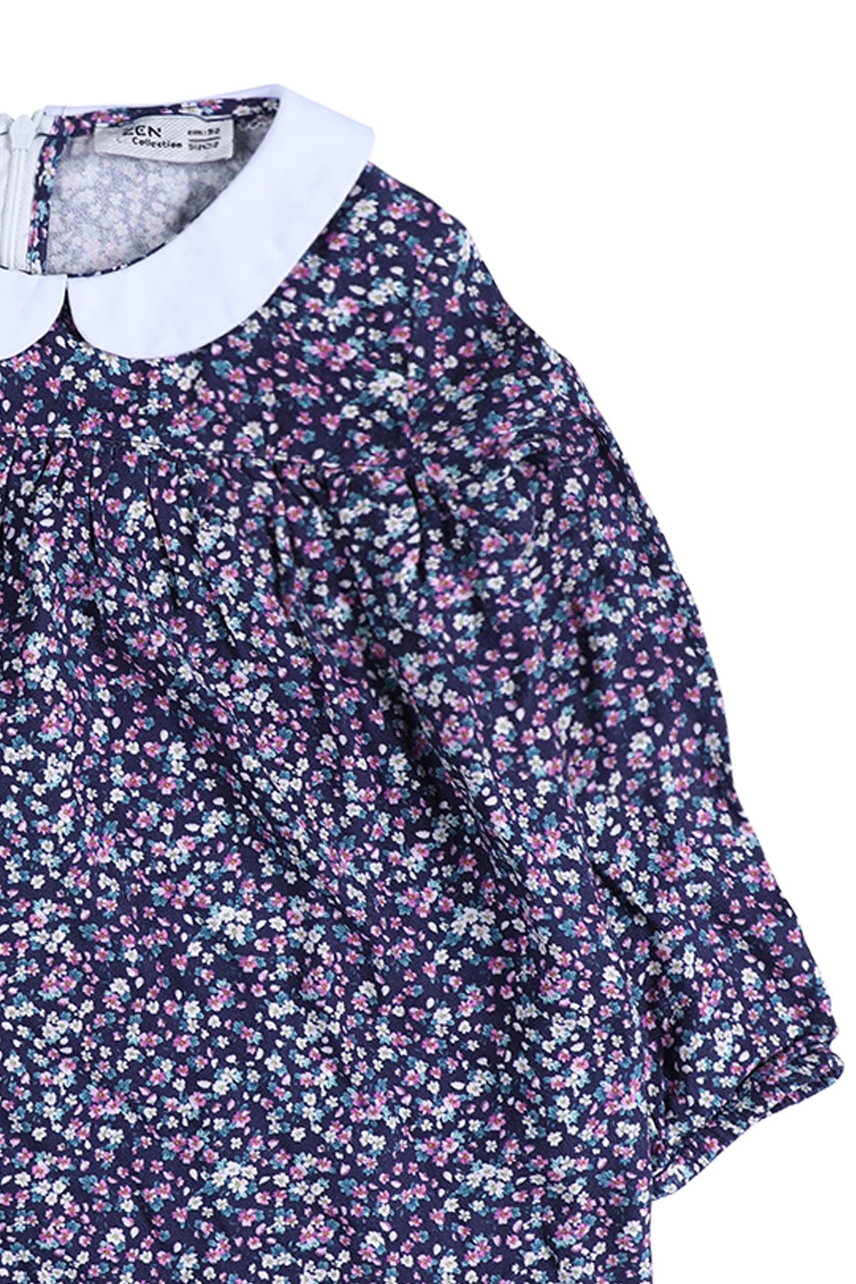 ZEN Enfant - Robe manches longues&nbsp; enfant fille à col&nbsp; claudine&nbsp; - ROSE 2