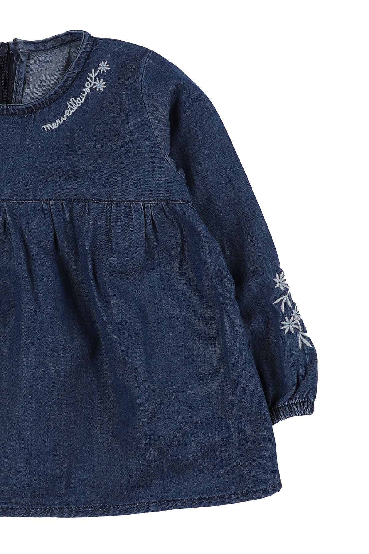 ZEN Enfant - Blouse bébé fillette à col rond et manches longues - Jeans 2