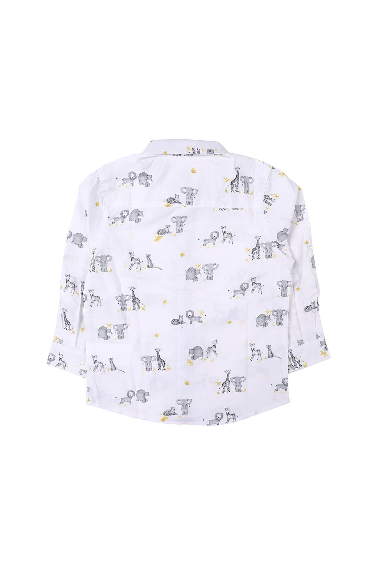 ZEN Enfant - Chemise Imprimée col à revers manches longues réglables - GRIS 3