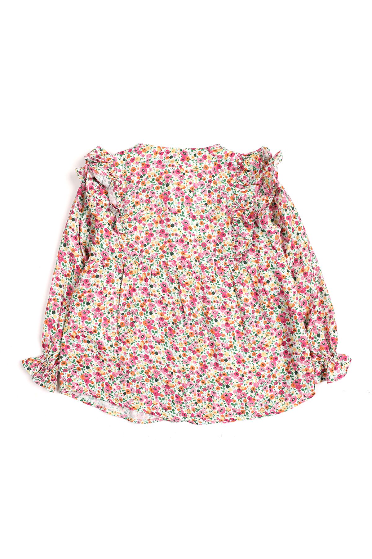 ZEN Enfant - Chemise fleurie , bébé fillette à col rond  - Rose 3