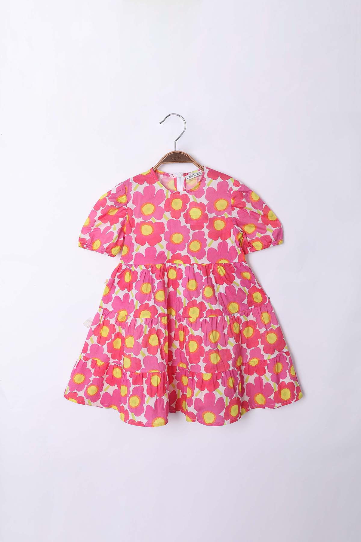 Zen Enfant - ROBE IMPRIMÉE FLEURS À VOLANTS - Rose