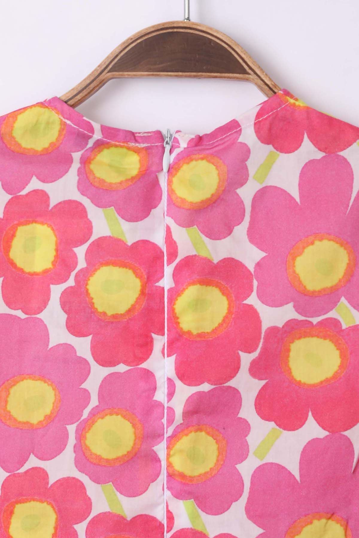 Zen Enfant - ROBE IMPRIMÉE FLEURS À VOLANTS - Rose 3